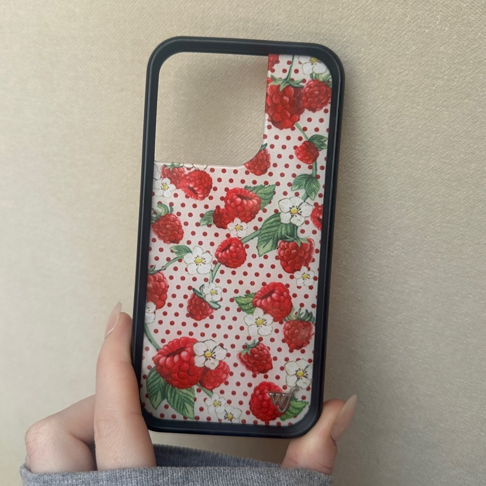 iPhone 14 Pro Wildflower Cases Raspberry Polka Dot Fruit Case